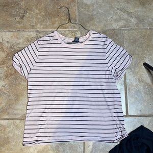 Pink tshirt with black stripes